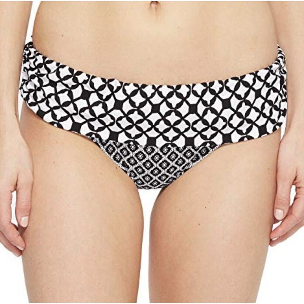 NWT Athena Baja Geo Lani Black Banded Bikini Bottom Women's Size XS